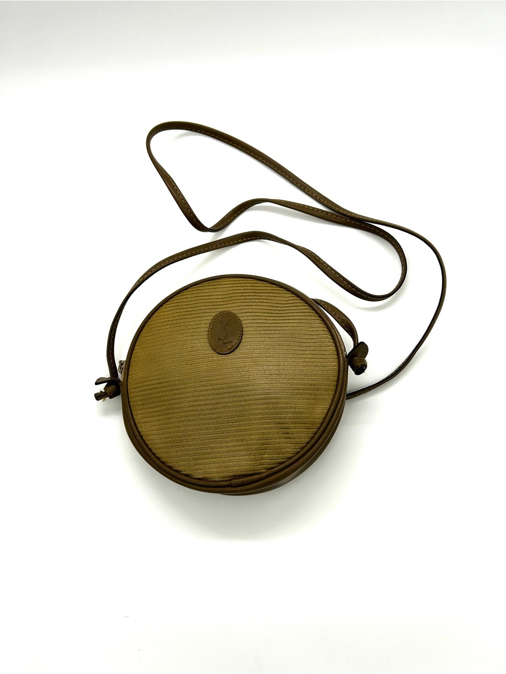 Yves Saint Laurent Khaki Round Crossbody Bag